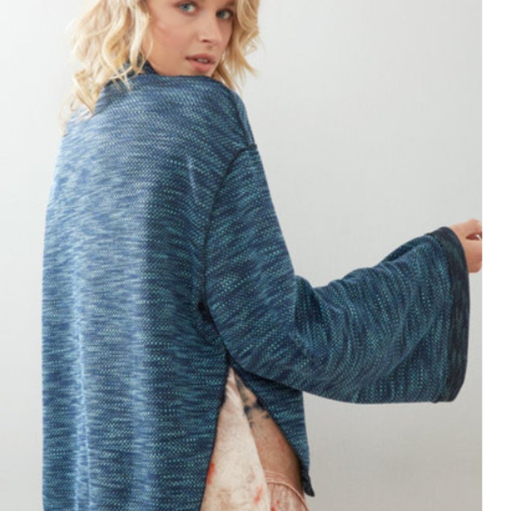 Free People Sunny Days Blue Turtleneck Top Size XS NWT